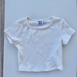 Princess Polly White Basic Cropped Tee (New)